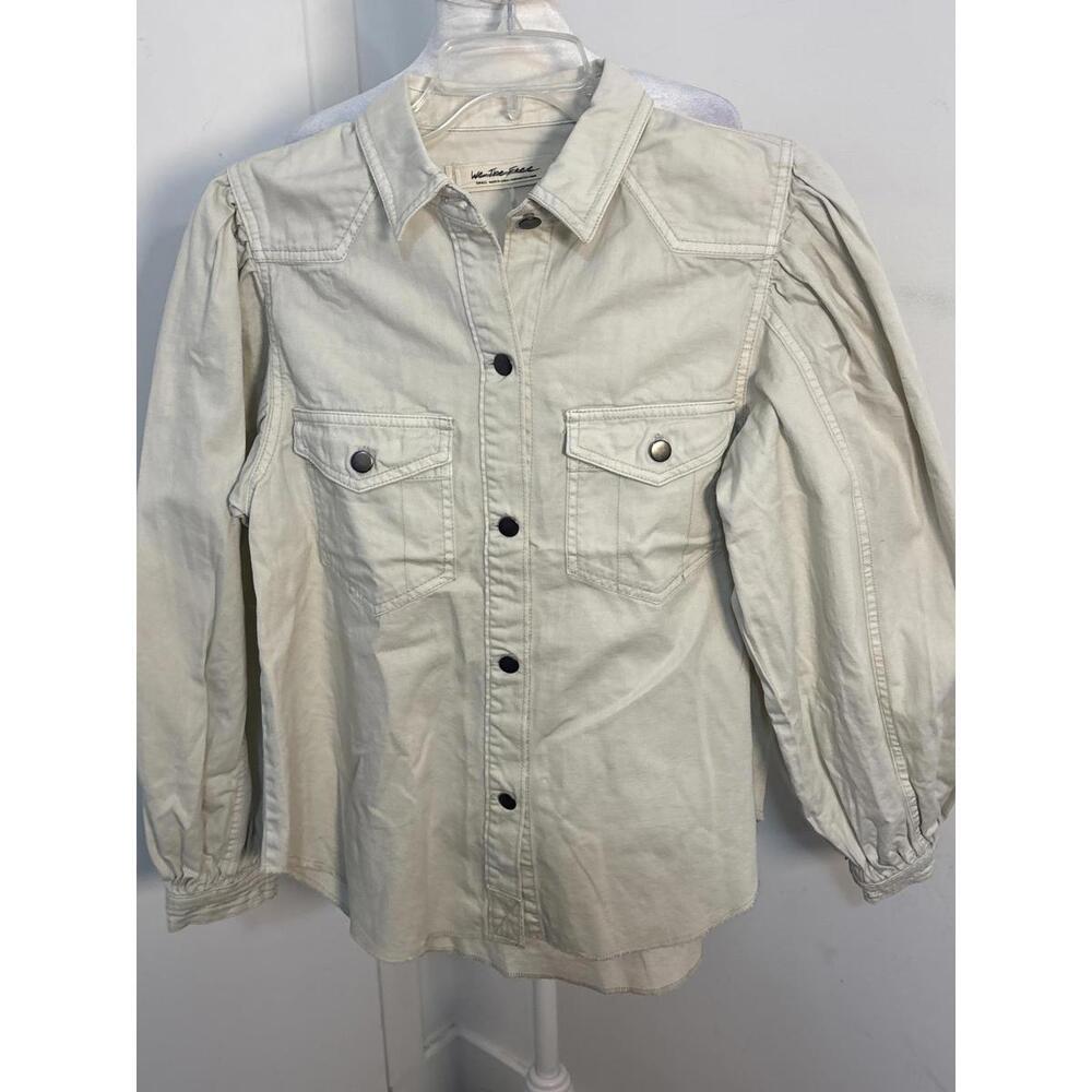 Brand New Free‎ People We The Free Cream Button-Up Shirt Jacket XSmall NWOT